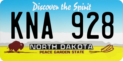 ND license plate KNA928