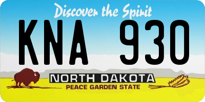 ND license plate KNA930