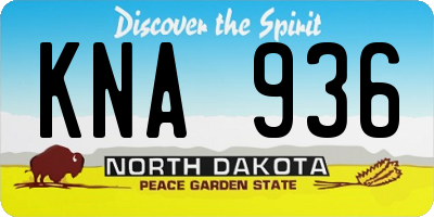 ND license plate KNA936