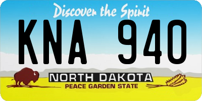 ND license plate KNA940