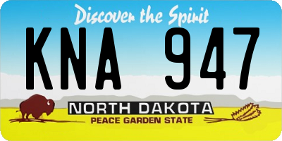 ND license plate KNA947