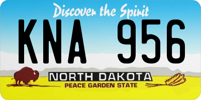 ND license plate KNA956