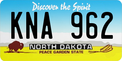ND license plate KNA962
