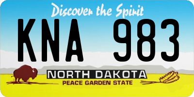 ND license plate KNA983