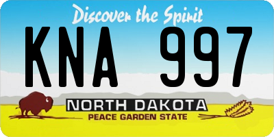 ND license plate KNA997