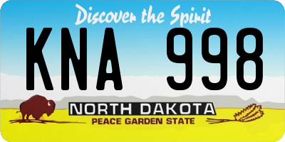 ND license plate KNA998