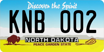 ND license plate KNB002