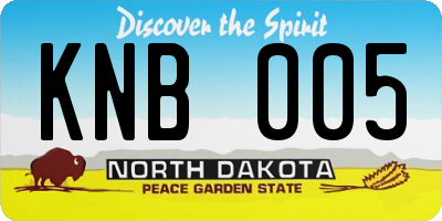 ND license plate KNB005