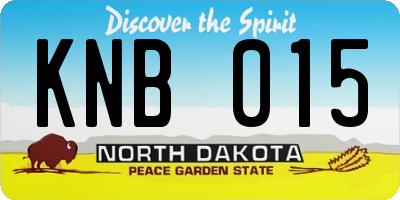 ND license plate KNB015