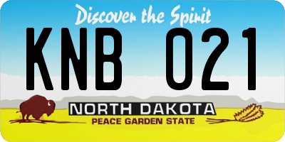 ND license plate KNB021