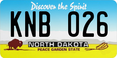 ND license plate KNB026