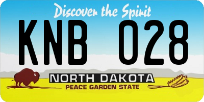 ND license plate KNB028