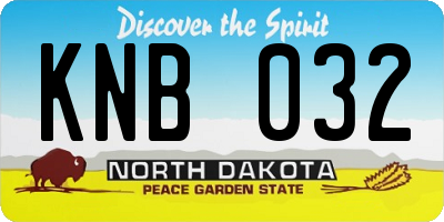 ND license plate KNB032