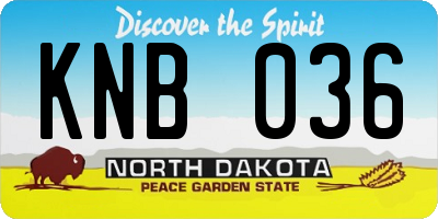 ND license plate KNB036