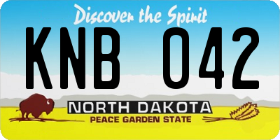 ND license plate KNB042