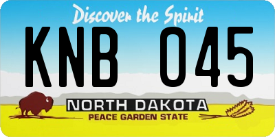 ND license plate KNB045