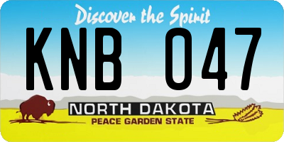 ND license plate KNB047