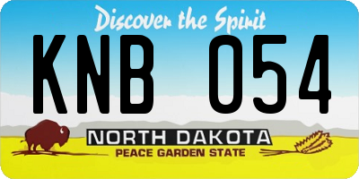 ND license plate KNB054