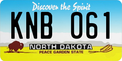 ND license plate KNB061
