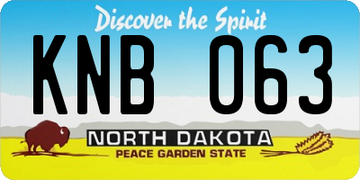 ND license plate KNB063