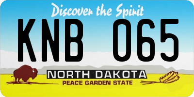 ND license plate KNB065