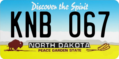 ND license plate KNB067