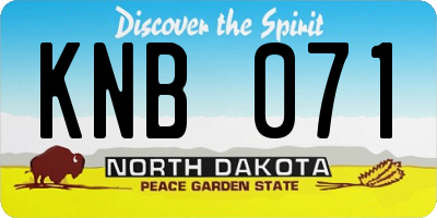 ND license plate KNB071