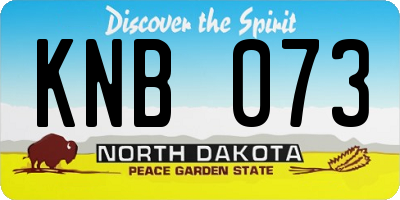 ND license plate KNB073