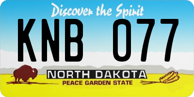 ND license plate KNB077