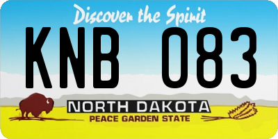 ND license plate KNB083