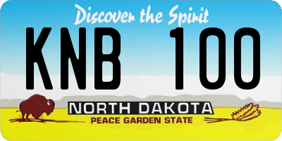 ND license plate KNB100