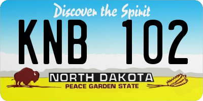 ND license plate KNB102