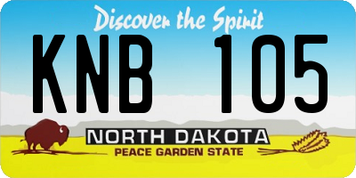 ND license plate KNB105