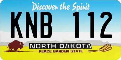 ND license plate KNB112