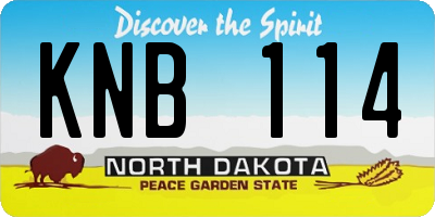 ND license plate KNB114