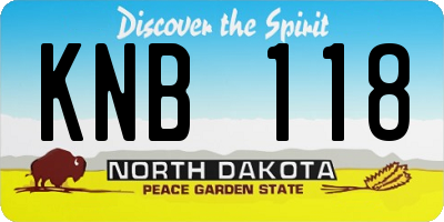 ND license plate KNB118