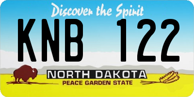 ND license plate KNB122