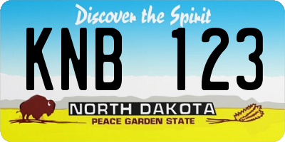 ND license plate KNB123