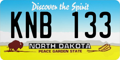 ND license plate KNB133