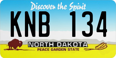 ND license plate KNB134