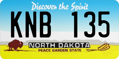 ND license plate KNB135