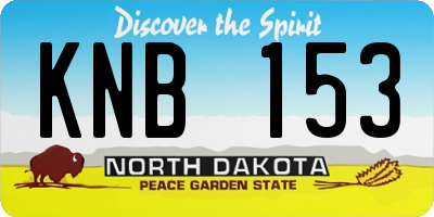 ND license plate KNB153