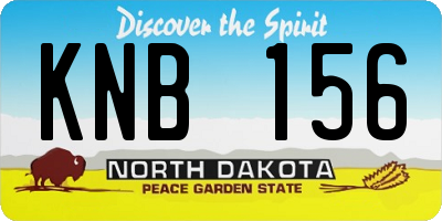 ND license plate KNB156