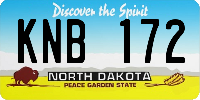ND license plate KNB172
