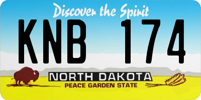 ND license plate KNB174