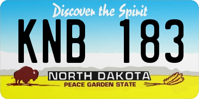 ND license plate KNB183