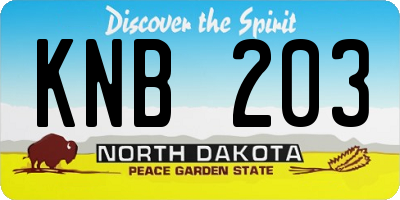 ND license plate KNB203