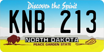 ND license plate KNB213