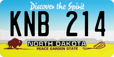 ND license plate KNB214