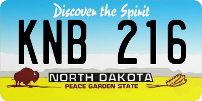 ND license plate KNB216